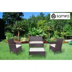 RT-E09ZB - Salotto da giardino in rattan, set di divani da esterno in polyrattan marrone - 