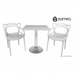 TQ08ROPA - Tavolo quadrato 70x70 bianco, tavolino da bar mod. Romeo - 