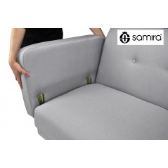 DL-HE01FBC - Divano letto clic clac in tessuto grigio, divano 3 posti mod. Henry - 