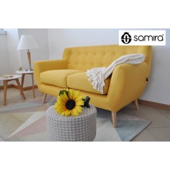 DI-EM162P - Divano 2 posti in tessuto giallo dallo stile scandinavo mod. Emily - 