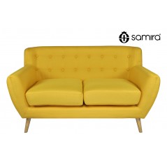 DI-EM162P - Divano 2 posti in tessuto giallo dallo stile scandinavo mod. Emily - 
