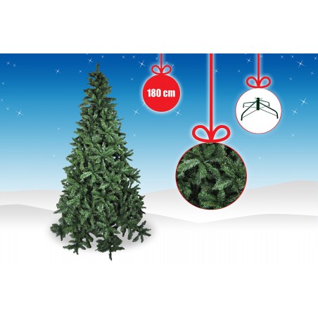 DE 97590 - Albero di Natale artificiale con rami folti - pino sintetico verde altezza 180 cm - 