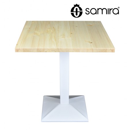 Tavolo quadrato 70x70 stile industriale con top in legno naturale mod. Clint