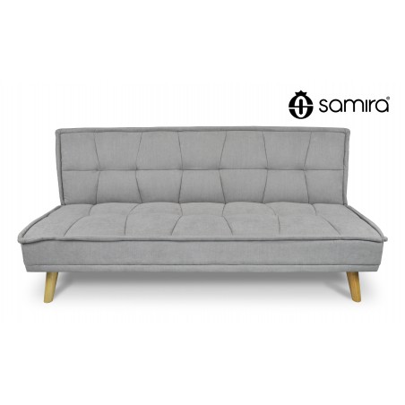DL-BA01FBC - Divano letto clic clac in tessuto vellutato grigio, divano 3 posti mod. Bart -