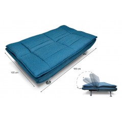 DL-IR07FBC - Divano letto clic clac in tessuto blue marino, divano 3 posti mod. Iris -